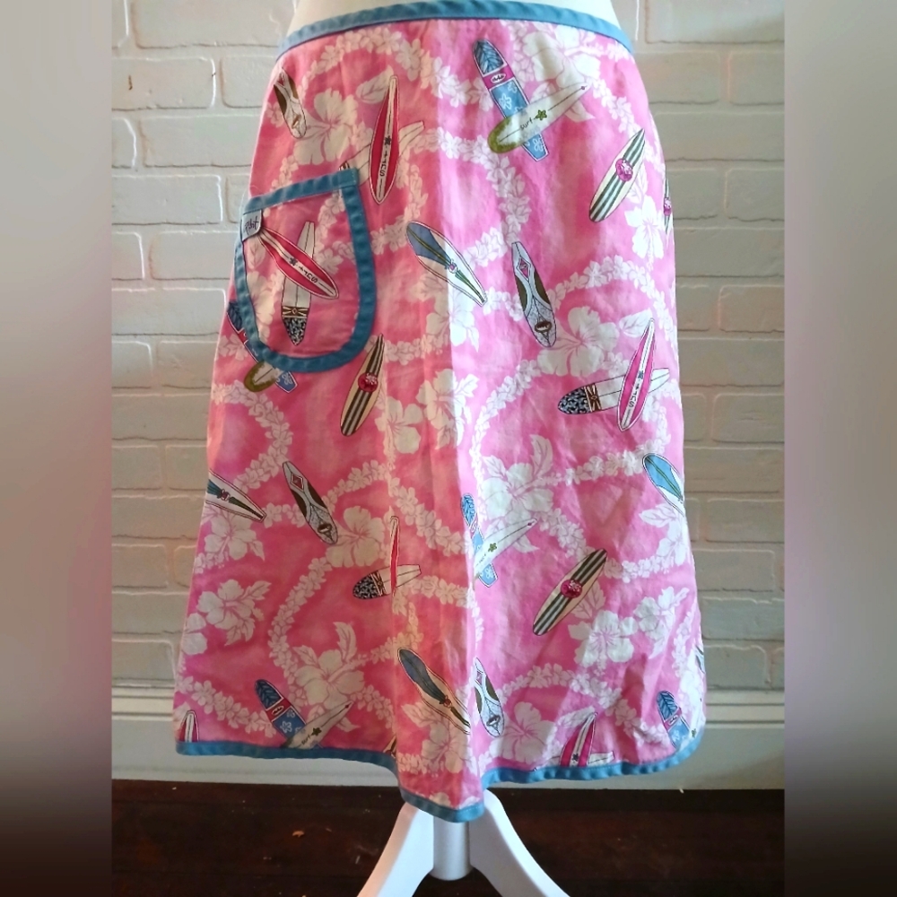 Handmade Midi Skirt With Surfboard Designs